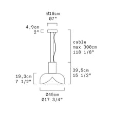 Load image into Gallery viewer, Aella SL LED Neck Pendant Light - line drawing.