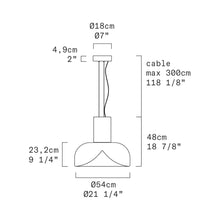 Load image into Gallery viewer, Aella SL LED Neck Pendant Light - line drawing.