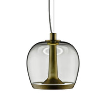 Load image into Gallery viewer, Aurelia LED Pendant Light in Smoke Grey/Vintage Brass (Small).