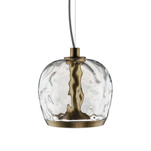 Load image into Gallery viewer, Aurelia LED Pendant Light in Transparent Water Effect/Vintage Brass (Small).
