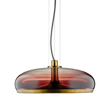 Load image into Gallery viewer, Aurelia LED Pendant Light in Shaded Burgundy/Vintage Brass (Large).