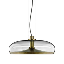 Load image into Gallery viewer, Aurelia LED Pendant Light in Smoke Grey/Vintage Brass (Large).