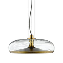Load image into Gallery viewer, Aurelia LED Pendant Light in Transparent Water Effect/Vintage Brass (Large).