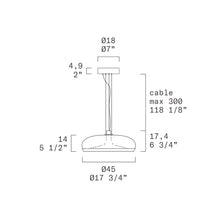 Load image into Gallery viewer, Aurelia LED Pendant Light - line drawing.