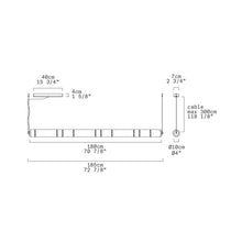 Load image into Gallery viewer, Stacking LED Pendant Light - line drawing.