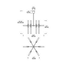Load image into Gallery viewer, Linger LED Chandelier - line drawing.