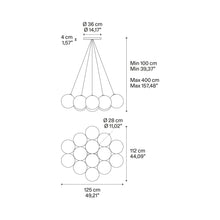 Load image into Gallery viewer, Random Cloud LED Pendant Light - line drawing.