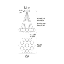 Load image into Gallery viewer, Random Cloud LED Pendant Light - line drawing.