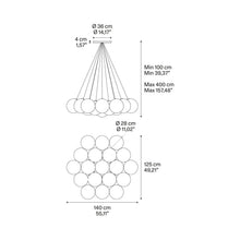 Load image into Gallery viewer, Random Cloud LED Pendant Light - line drawing.