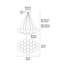 Load image into Gallery viewer, Random Cloud LED Pendant Light - line drawing.