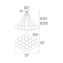 Load image into Gallery viewer, Random Cloud LED Pendant Light - line drawing.