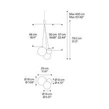 Load image into Gallery viewer, Random LED Pendant Light - line drawing.