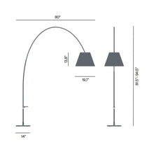 Load image into Gallery viewer, Costanza Lady Floor Lamp - line drawing.