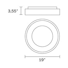 Load image into Gallery viewer, Chicago LED Flush Mount Ceiling Light - line drawing.