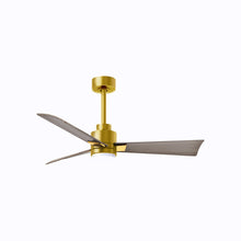 Load image into Gallery viewer, Alessandra Indoor / Outdoor LED Ceiling Fan in Brushed Brass/Gray Ash (42-Inch).