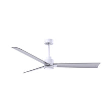 Load image into Gallery viewer, Alessandra Indoor / Outdoor LED Ceiling Fan in Matte White/Brushed Nickel (56-Inch).