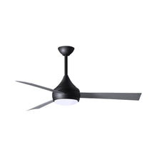 Load image into Gallery viewer, Donaire Outdoor LED Ceiling Fan in Matte Black/Brushed Stainless.