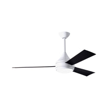 Load image into Gallery viewer, Donaire Outdoor LED Ceiling Fan in Gloss White/Black .