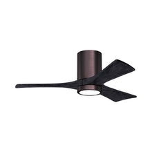 Load image into Gallery viewer, Irene IR3HLK 42-Inch Indoor / Outdoor LED Flush Mount Ceiling Fan in Brushed Bronze/Matte Black.