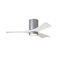 Load image into Gallery viewer, Irene IR3HLK 42-Inch Indoor / Outdoor LED Flush Mount Ceiling Fan in Brushed Nickel/Matte White.