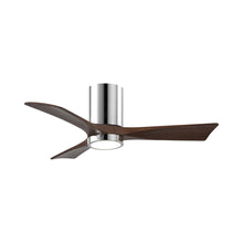 Load image into Gallery viewer, Irene IR3HLK 42-Inch Indoor / Outdoor LED Flush Mount Ceiling Fan in Polished Chrome/Walnut.