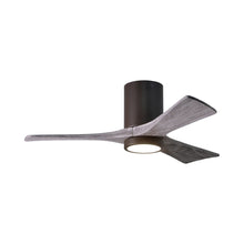 Load image into Gallery viewer, Irene IR3HLK 42-Inch Indoor / Outdoor LED Flush Mount Ceiling Fan in Textured Bronze/Barn Wood.
