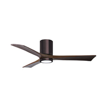 Load image into Gallery viewer, Irene IR3HLK 52-Inch Indoor / Outdoor LED Flush Mount Ceiling Fan in Brushed Bronze/Walnut Tone.