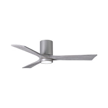 Load image into Gallery viewer, Irene IR3HLK 52-Inch Indoor / Outdoor LED Flush Mount Ceiling Fan in Brushed Nickel/Barn Wood.