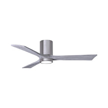 Load image into Gallery viewer, Irene IR3HLK 52-Inch Indoor / Outdoor LED Flush Mount Ceiling Fan in Brushed Pewter/Barn Wood.
