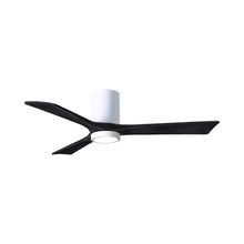 Load image into Gallery viewer, Irene IR3HLK 52-Inch Indoor / Outdoor LED Flush Mount Ceiling Fan in Gloss White/Matte Black.