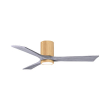 Load image into Gallery viewer, Irene IR3HLK 52-Inch Indoor / Outdoor LED Flush Mount Ceiling Fan in Light Maple/Barn Wood.