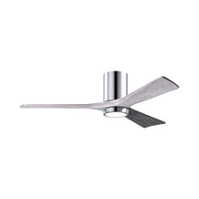 Load image into Gallery viewer, Irene IR3HLK 52-Inch Indoor / Outdoor LED Flush Mount Ceiling Fan in Polished Chrome/Barn Wood.