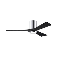 Load image into Gallery viewer, Irene IR3HLK 52-Inch Indoor / Outdoor LED Flush Mount Ceiling Fan in Polished Chrome/Matte Black.