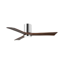 Load image into Gallery viewer, Irene IR3HLK 52-Inch Indoor / Outdoor LED Flush Mount Ceiling Fan in Polished Chrome/Walnut.
