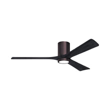 Load image into Gallery viewer, Irene IR3HLK 60-Inch Indoor / Outdoor LED Flush Mount Ceiling Fan in Brushed Bronze/Matte Black.
