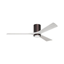 Load image into Gallery viewer, Irene IR3HLK 60-Inch Indoor / Outdoor LED Flush Mount Ceiling Fan in Brushed Bronze/Matte White.