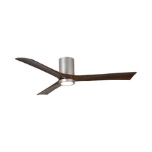 Load image into Gallery viewer, Irene IR3HLK 60-Inch Indoor / Outdoor LED Flush Mount Ceiling Fan in Brushed Nickel/Walnut.