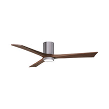 Load image into Gallery viewer, Irene IR3HLK 60-Inch Indoor / Outdoor LED Flush Mount Ceiling Fan in Brushed Pewter/Walnut Tone.