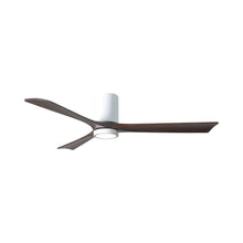 Load image into Gallery viewer, Irene IR3HLK 60-Inch Indoor / Outdoor LED Flush Mount Ceiling Fan in Gloss White/Walnut.