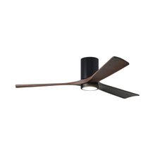 Load image into Gallery viewer, Irene IR3HLK 60-Inch Indoor / Outdoor LED Flush Mount Ceiling Fan in Matte Black/Walnut.