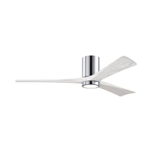 Load image into Gallery viewer, Irene IR3HLK 60-Inch Indoor / Outdoor LED Flush Mount Ceiling Fan in Polished Chrome/Matte White.