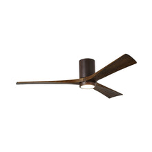 Load image into Gallery viewer, Irene IR3HLK 60-Inch Indoor / Outdoor LED Flush Mount Ceiling Fan in Textured Bronze/Walnut.