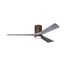Load image into Gallery viewer, Irene IR3HLK 60-Inch Indoor / Outdoor LED Flush Mount Ceiling Fan in Walnut Tone/Barnwood Tone.