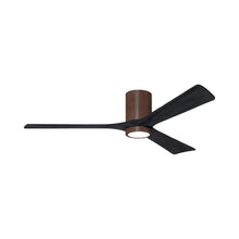 Load image into Gallery viewer, Irene IR3HLK 60-Inch Indoor / Outdoor LED Flush Mount Ceiling Fan in Walnut Tone/Matte Black.
