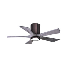 Load image into Gallery viewer, Irene IR5HLK 42-Inch Indoor / Outdoor LED Flush Mount Ceiling Fan in Brushed Bronze/Barnwood Tone.