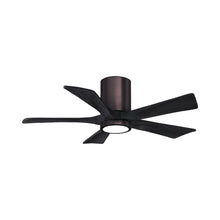 Load image into Gallery viewer, Irene IR5HLK 42-Inch Indoor / Outdoor LED Flush Mount Ceiling Fan in Brushed Bronze/Matte Black.