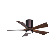 Load image into Gallery viewer, Irene IR5HLK 42-Inch Indoor / Outdoor LED Flush Mount Ceiling Fan in Brushed Bronze/Walnut Tone.