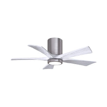 Load image into Gallery viewer, Irene IR5HLK 42-Inch Indoor / Outdoor LED Flush Mount Ceiling Fan in Brushed Pewter/Matte White.
