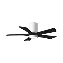 Load image into Gallery viewer, Irene IR5HLK 42-Inch Indoor / Outdoor LED Flush Mount Ceiling Fan in Gloss White/Matte Black.