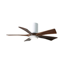 Load image into Gallery viewer, Irene IR5HLK 42-Inch Indoor / Outdoor LED Flush Mount Ceiling Fan in Gloss White/Walnut.